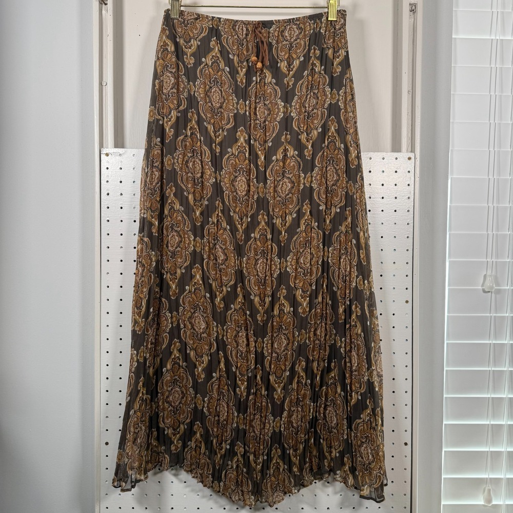 Xhilaration Medallion Print Maxi Skirt Women's Brown Lined Y2K Boho - Small‎